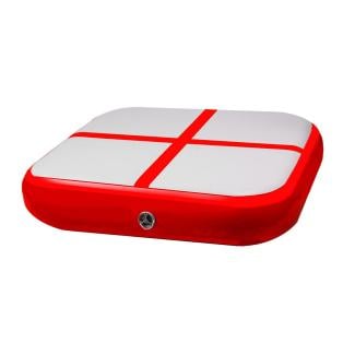 Powertrain Air Track Block 1m x 1m x 20cm Square Inflatable Gymnastics Tumbling Mat with Pump - Red