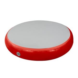 Powertrain 1m Airtrack Spot Round Inflatable Gymnastics Tumbling Mat with Pump - Red