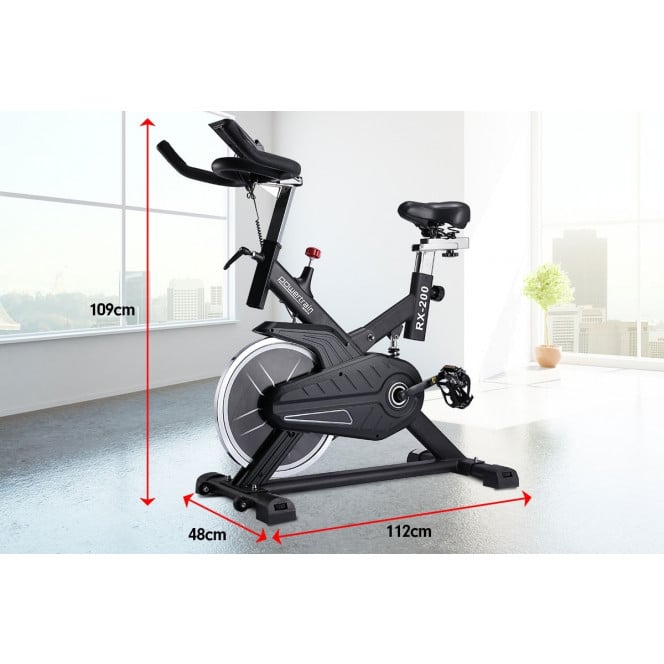 Powertrain RX-200 Exercise Spin Bike Cardio Cycling - Black Image 9