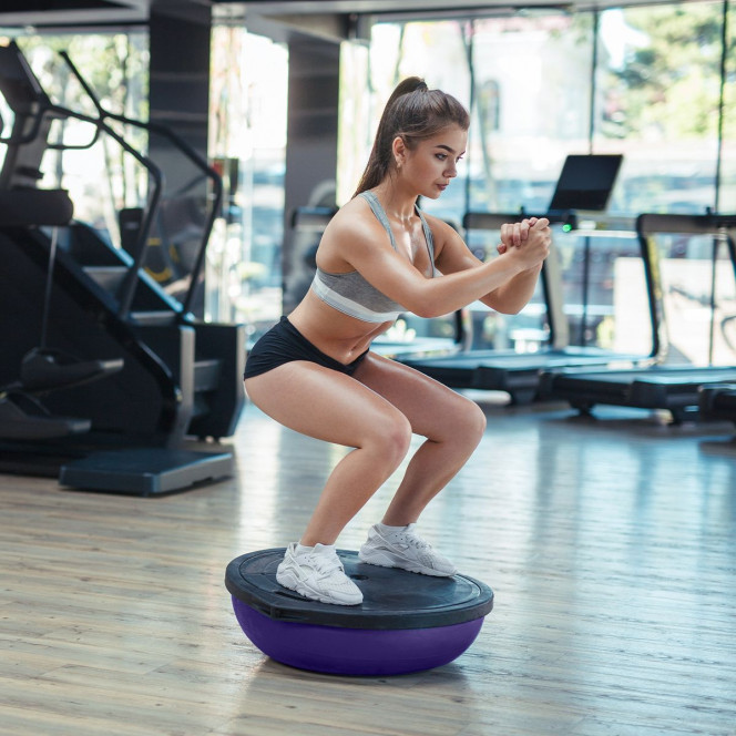 Powertrain Fitness Yoga Ball Home Gym Workout Balance Trainer - Purple Image 4