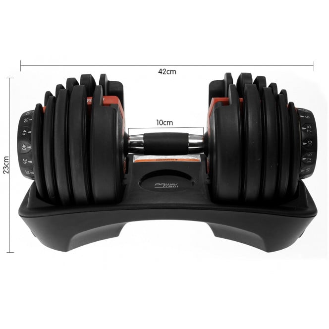 Powertrain 2x 24kg Adjustable Dumbbells with Stand Image 12