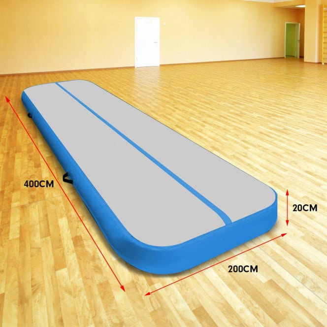 Air Track Powertrain 4m x 2m Gymnastics Mat Tumbling Exercise - Grey Blue Image 8