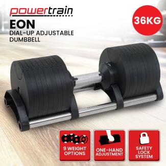 Powertrain Eon 36kg Dial-Up Adjustable Dumbbell Home Gym Weights