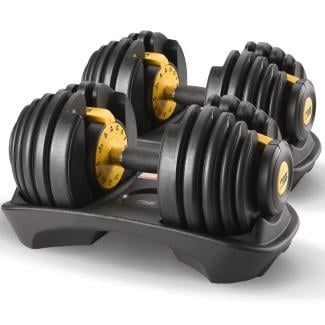 Powertrain 2x 24kg Gold Home Gym Adjustable Dumbbells Weights