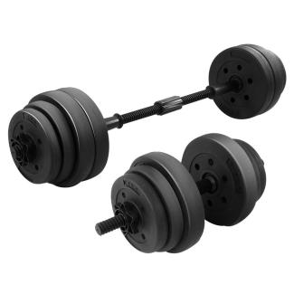 Powertrain 20kg Home Gym Adjustable Dumbbell and Barbell Set - Black