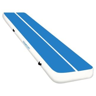 Air Track Powertrain 8m x 1m Inflatable Tumbling Gymnastics Mat - Blue White