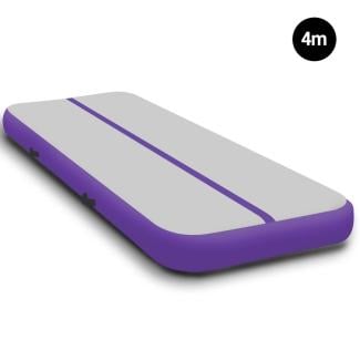 4m x 1m x 20cm Air Track Inflatable Tumbling Mat Gymnastics - Purple Grey