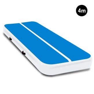 Air Track Powertrain 4m x 1m Inflatable Tumbling Gymnastics Mat - Blue White