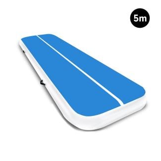 Air Track Powertrain 5m x 1m Inflatable Tumbling Gymnastics Mat - Blue White
