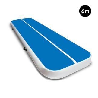 Air Track Powertrain 6m x 1m Inflatable Tumbling Gymnastics Mat - Blue White