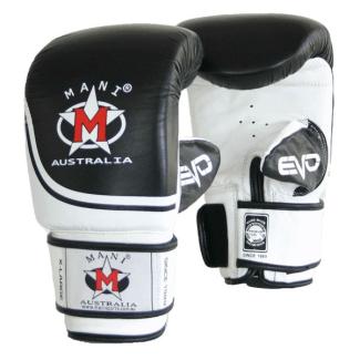 Evo Leather Boxing Punching Gloves Bag Mitts Gym - Black/White