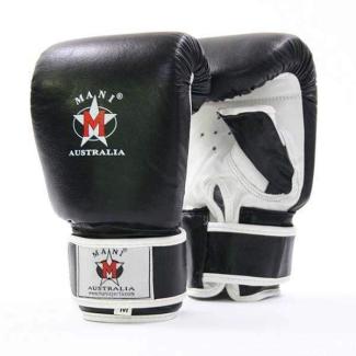 Professional Leather  Mitts Gym Sports Black White