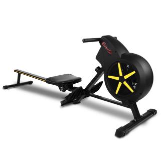 Rowing Exercise Machine Rower Resistance Home Gym Cardio Air - Yellow