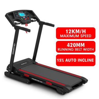 Powertrain K200 Foldable Electric Treadmill 1600W Motor Home Gym Running Machine 15 Level Incline 12kmph LCD Display