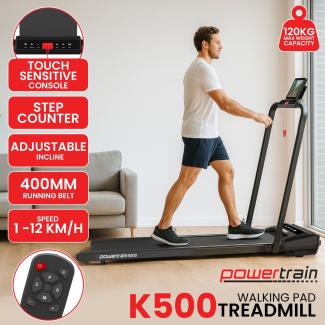 Powertrain K500 2-in-1 Foldable Walking Pad Treadmill with Remote Control