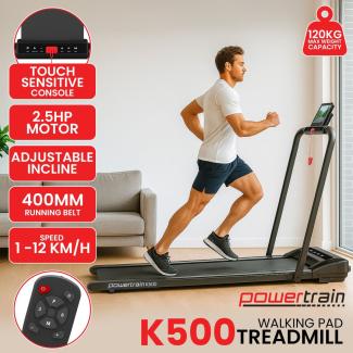 Powertrain K500 2-in-1 Foldable Walking Pad Treadmill with Remote Control