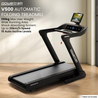 Powertrain V500 3HP Foldable Treadmill with Automatic Incline & Bluetooth