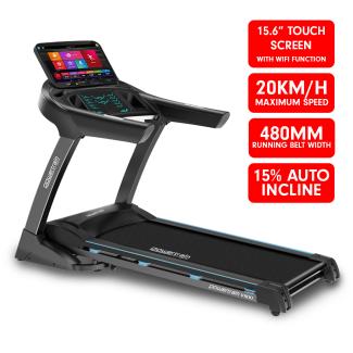 Powertrain V1100 Electric Treadmill with Wifi Touch Screen Power Incline