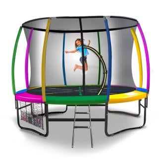 Kahuna 16ft Heavy Duty Round Trampoline with Inner Safety Net Enclosure & UV Spring Cover Outdoor Kids Pink