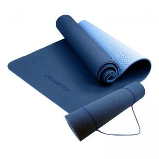 Powertrain Eco-Friendly TPE Pilates Exercise Yoga Mat 8mm - Dark Blue