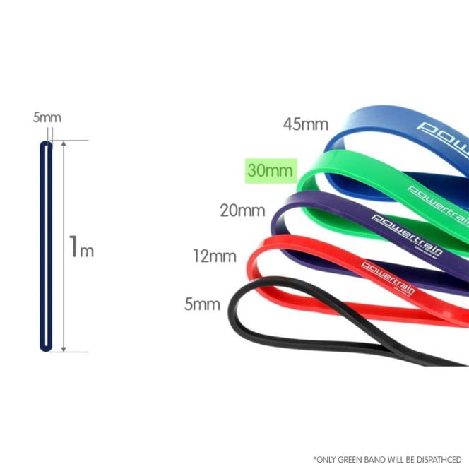1 x Powertrain Home Workout Resistance Bands Gym Exercise Green Image 2