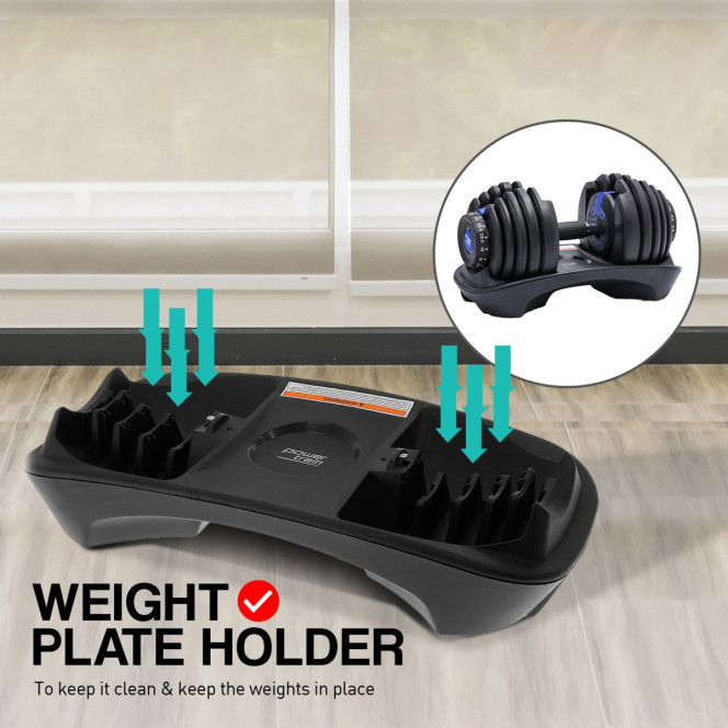 Powertrain 48KG Adjustable Dumbbell Set (Blue) with FID Weight Bench Image 11