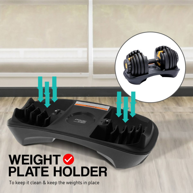 Powertrain 48KG Adjustable Dumbbell Set (Gold) with FID Weight Bench Image 12