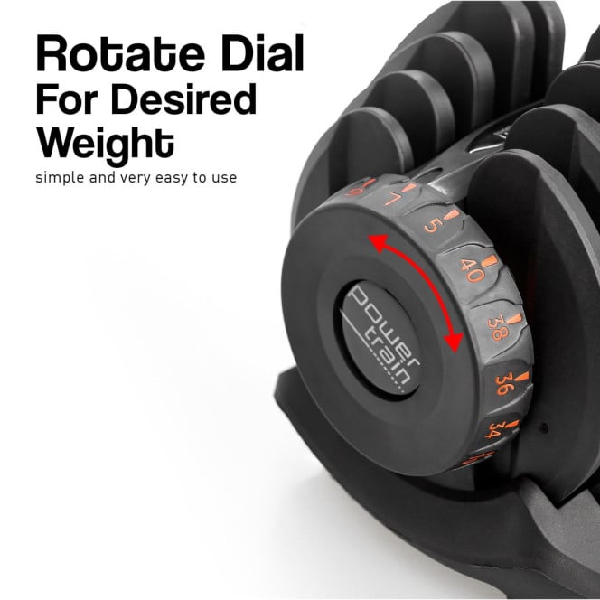 Powertrain 80KG Adjustable Dumbbell Set with FID Weight Bench Image 12