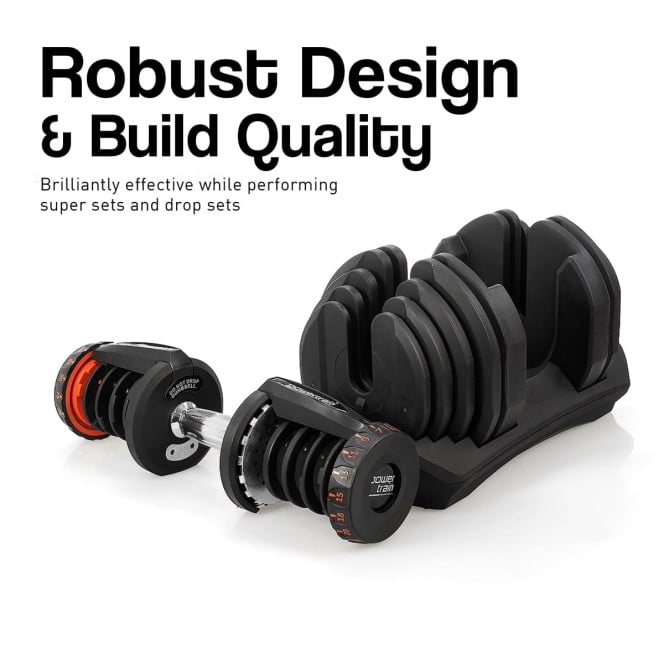 Powertrain 80KG Adjustable Dumbbell Set with FID Weight Bench Image 11