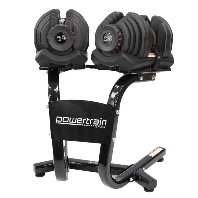 Powertrain 80KG Adjustable Dumbbell Set & Stand with FID Weight Bench Image 4