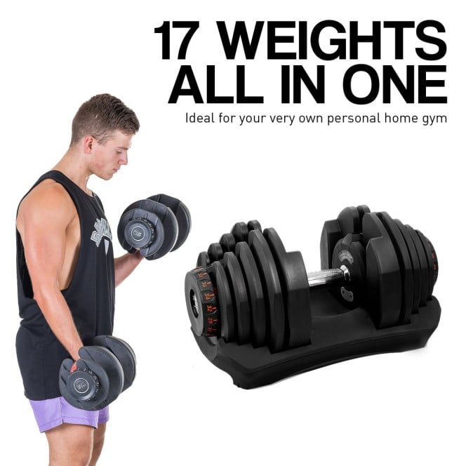 Powertrain 80KG Adjustable Dumbbell Set with Flat Bench Image 9