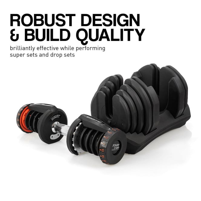Powertrain 80KG Adjustable Dumbbell Set with Flat Bench Image 10