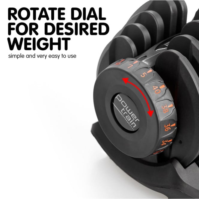 Powertrain 80KG Adjustable Dumbbell Set with Heavy-Duty FID Bench Image 8