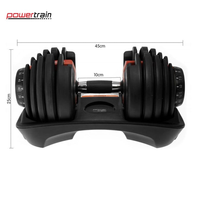 Powertrain 80KG Adjustable Dumbbell Set with Heavy-Duty FID Bench Image 10