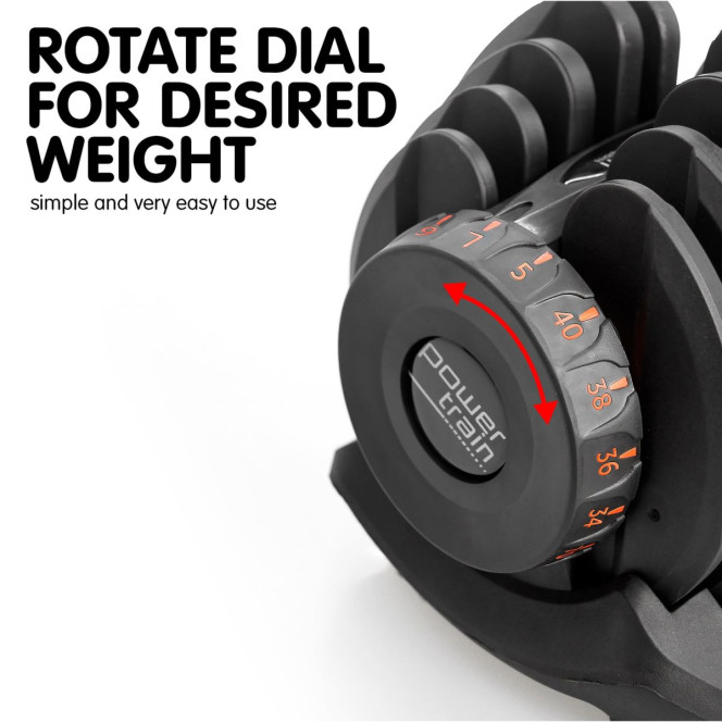 Powertrain 80KG Adjustable Dumbbell Set with Height-Variable Bench Image 14