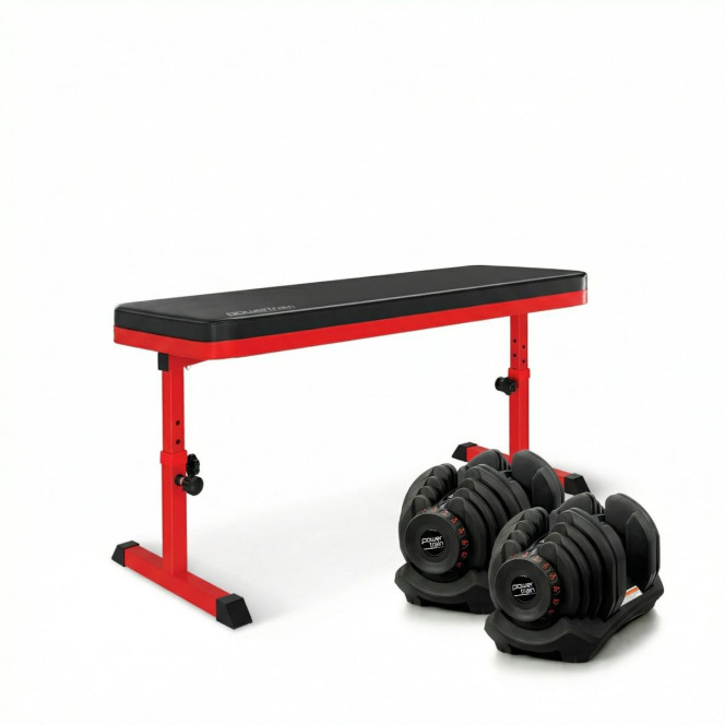 Powertrain 80KG Adjustable Dumbbell Set with Height-Variable Bench Image 11