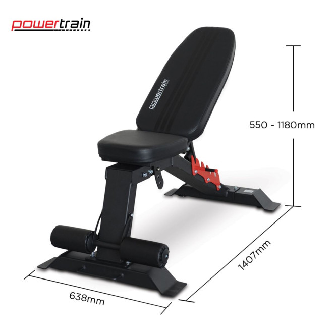 Powertrain 80KG Adjustable Dumbbell Set & Stand with Heavy-Duty FID Bench Image 2