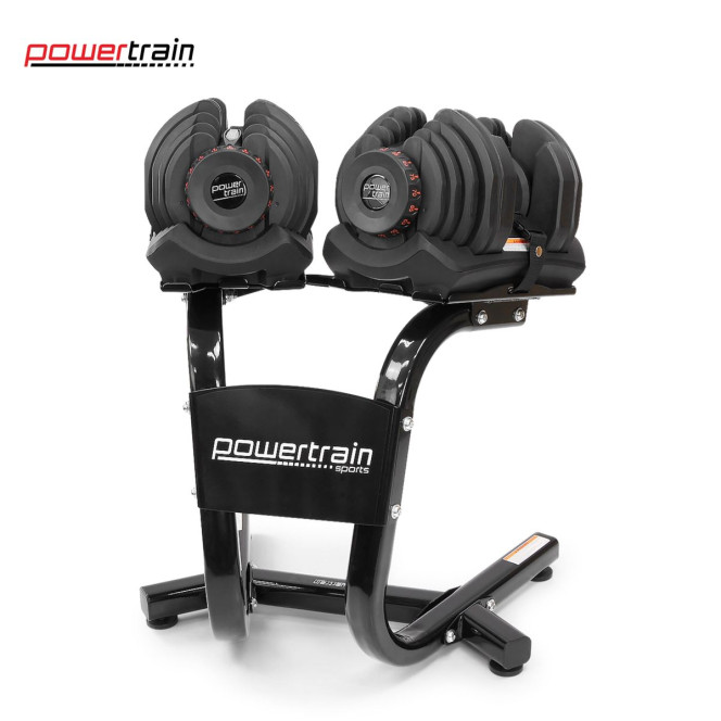 Powertrain 80KG Adjustable Dumbbell Set & Stand with Heavy-Duty FID Bench Image 5