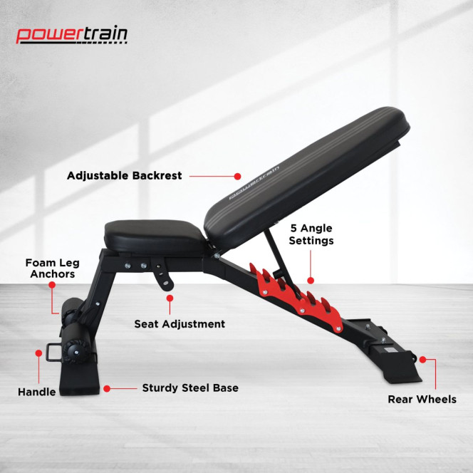 Powertrain 80KG Adjustable Dumbbell Set & Stand with Heavy-Duty FID Bench Image 8