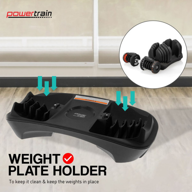 Powertrain 80KG Adjustable Dumbbell Set & Stand with Heavy-Duty FID Bench Image 9