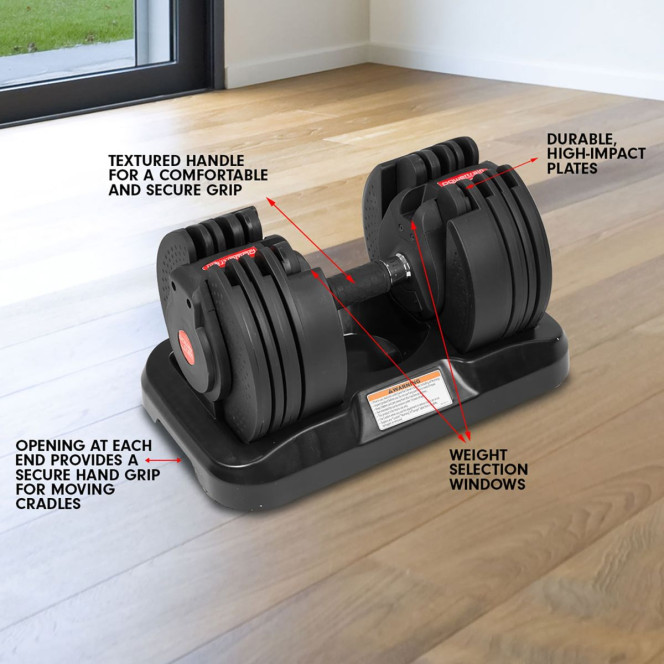 Powertrain GEN2 40KG Adjustable Dumbbell Set with FID Weight Bench Image 14