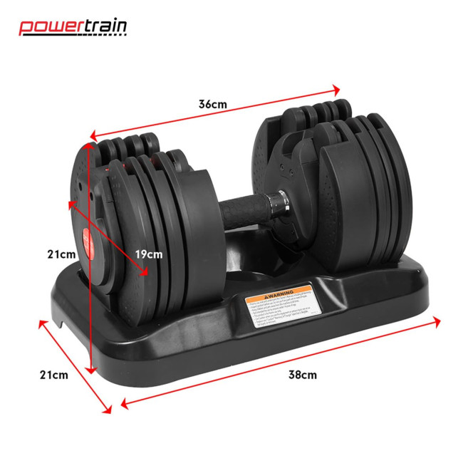 Powertrain GEN2 40KG Adjustable Dumbbell Set with Heavy-Duty FID Bench Image 5