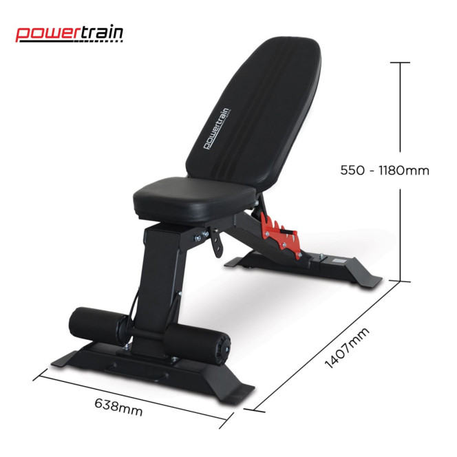 Powertrain GEN2 40KG Adjustable Dumbbell Set with Heavy-Duty FID Bench Image 4