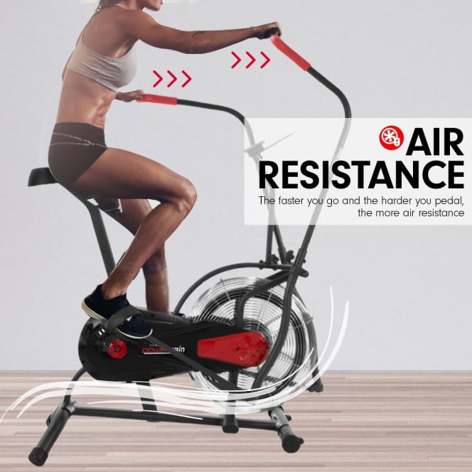 Assault Bike Air Resistance Exercise Bike - Powertrain - Black Image 4