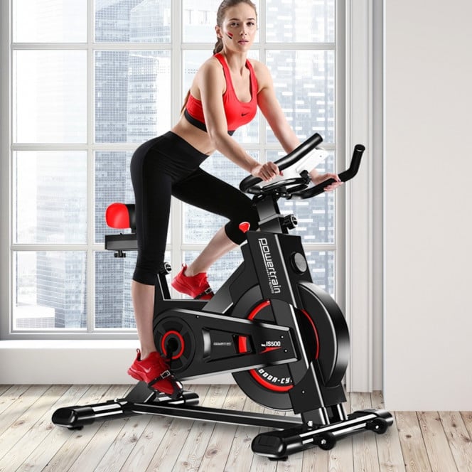 Powertrain IS-500 Heavy-Duty Exercise Spin Bike Electroplated - Black Image 2