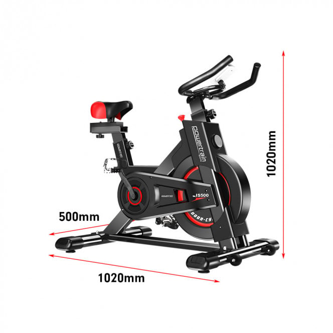 Powertrain IS-500 Heavy-Duty Exercise Spin Bike Electroplated - Black Image 7