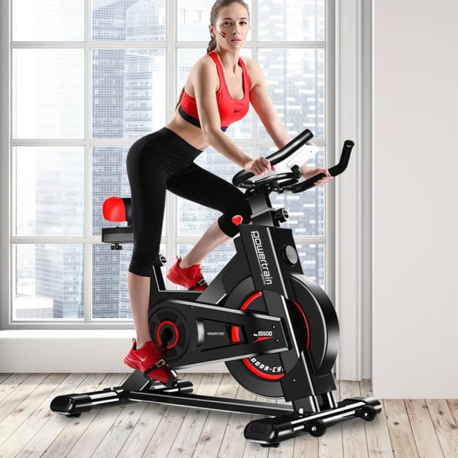 Powertrain IS-500 Heavy-Duty Exercise Spin Bike Electroplated - Black Image 5