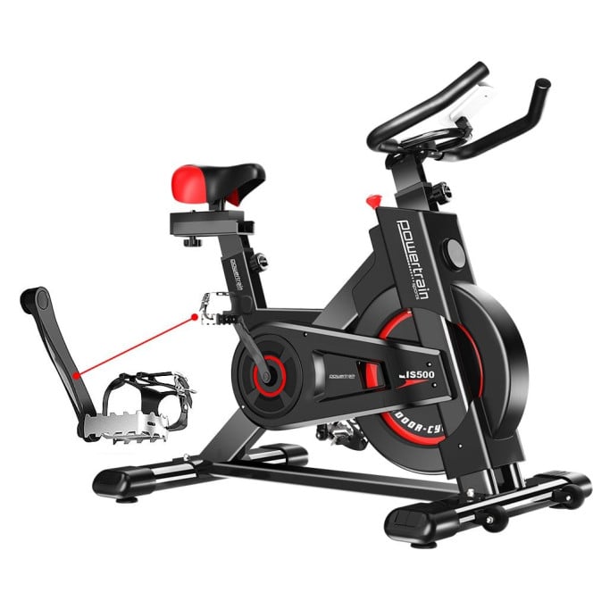 Powertrain IS-500 Heavy-Duty Exercise Spin Bike Electroplated - Black Image 7