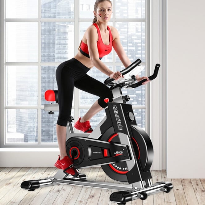Powertrain IS-500 Heavy-Duty Exercise Spin Bike Electroplated - Silver Image 2