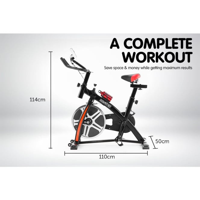 Powertrain XJ-91 Home Gym Flywheel Exercise Spin Bike - Black Image 14